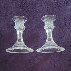 Elegant Clear Glass Candle Holders